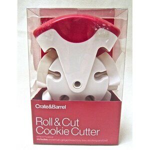 Crate Barrel Cookie Cutter‎ Holiday Christmas Roll & Cut Snowman Tree Stocking